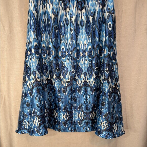 Her Destiny Midi Maxi Skirt Women's Petite PXL White/Blue Elastic Tie Waist Boho - Picture 9 of 12